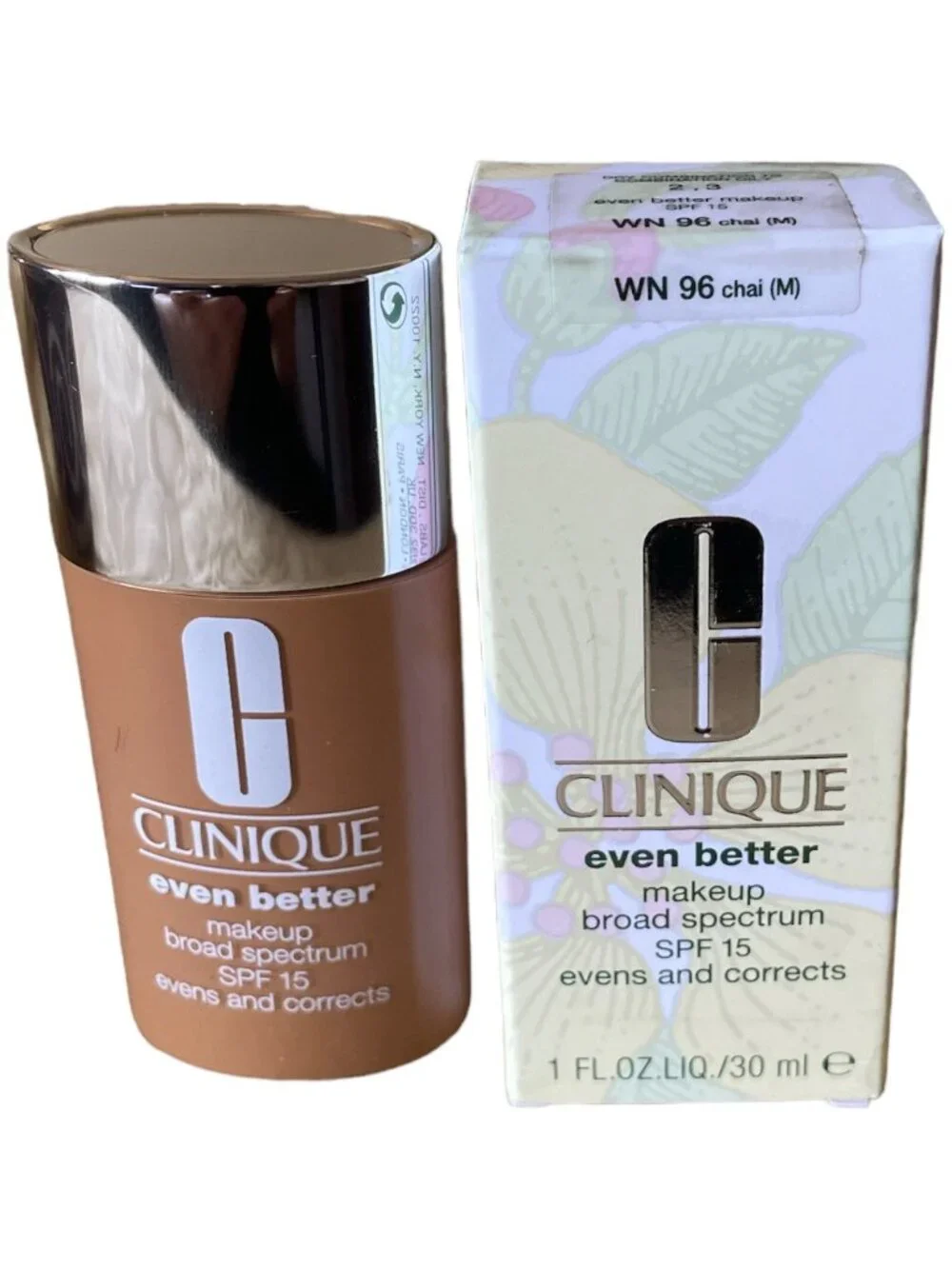 Clinique Even Better Makeup Broad Spectrum SPF 15 WN 96 Chai 1 FL.OZ new